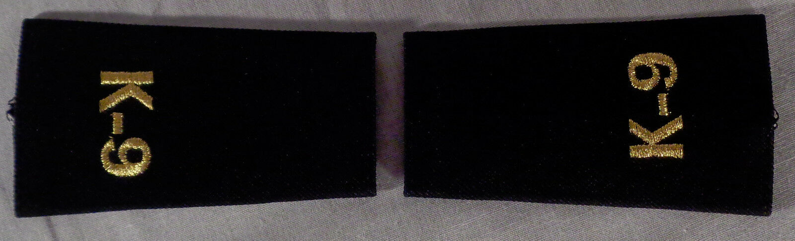 K-9 GOLD on Black Epaulet Shoulder Boards USA MADE